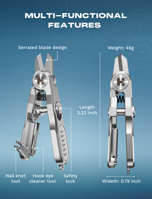 HookEze Fishing Nipper & Retractable Tether Combo