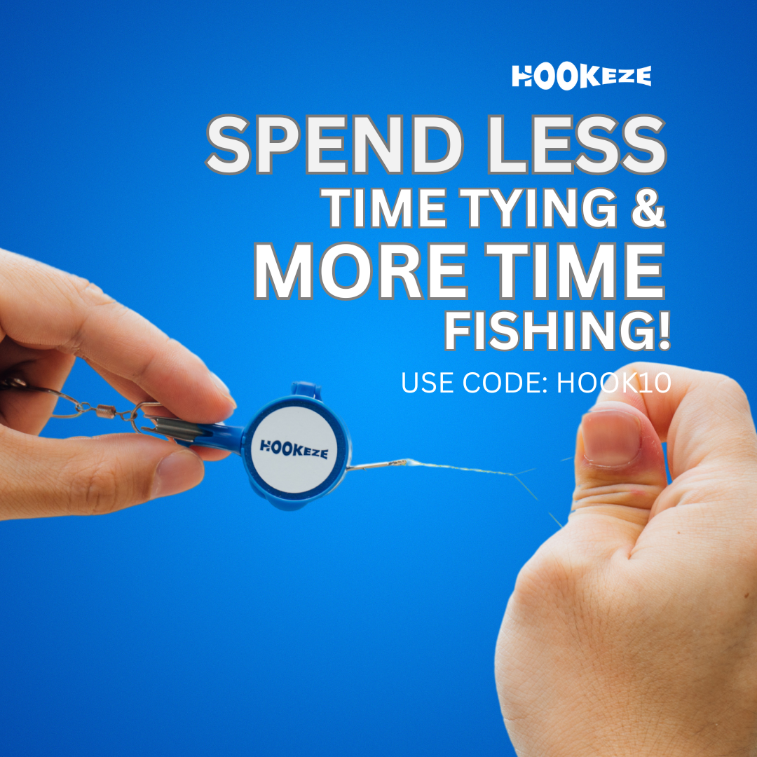 HOOK-EZE Fishing Knot Tying Tool - Safe Hook Cover For Easy Fishing Knots, Line To Leader Connections
