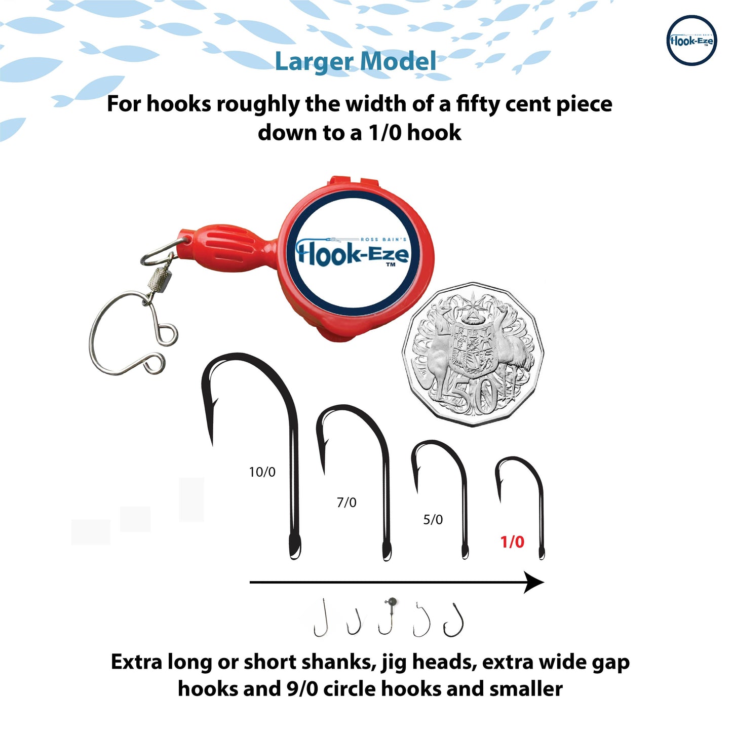 Hook-Eze Fishing Knot Tying Tool (Large) | Pack of 6