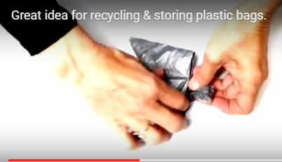 Great idea for storing & recycling plastic bags.