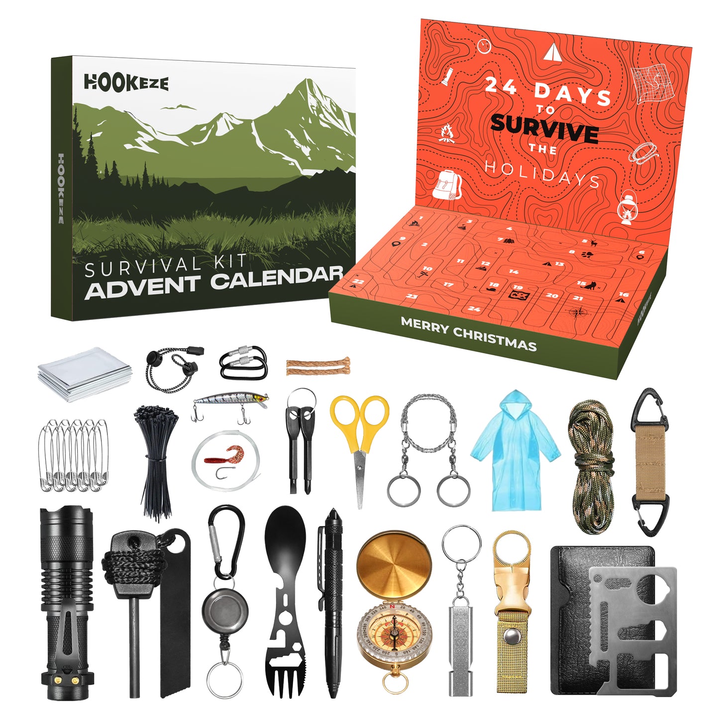 HookEze Survival Advent Calendar | Fishing, Camping, Hiking, Adventure Kit