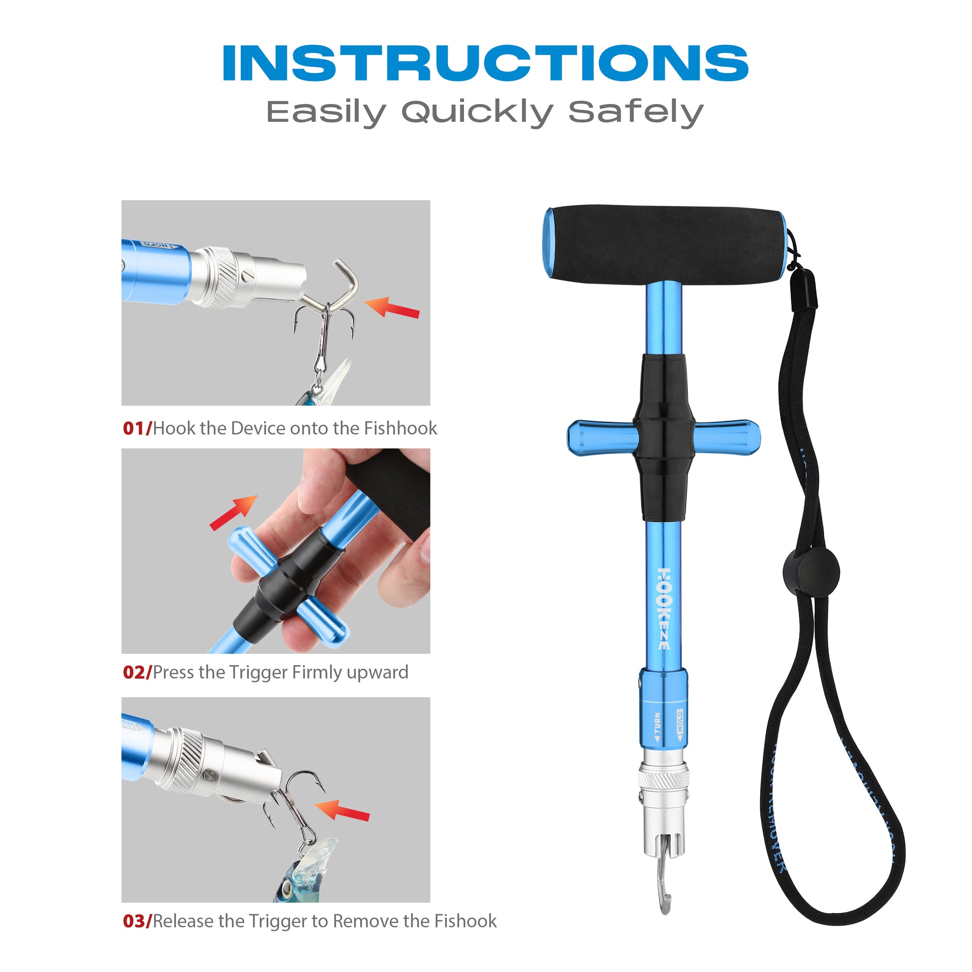 UCEC Fish Hook Remover & Dehooker Tool (2-Pack) - Aluminum Handle For Catch & Release, One-Hand Operation UCEC Fish Hook Remover & Dehooker Tool (2-Pack) - Aluminum Handle For Catch & Release, One-Hand Operation