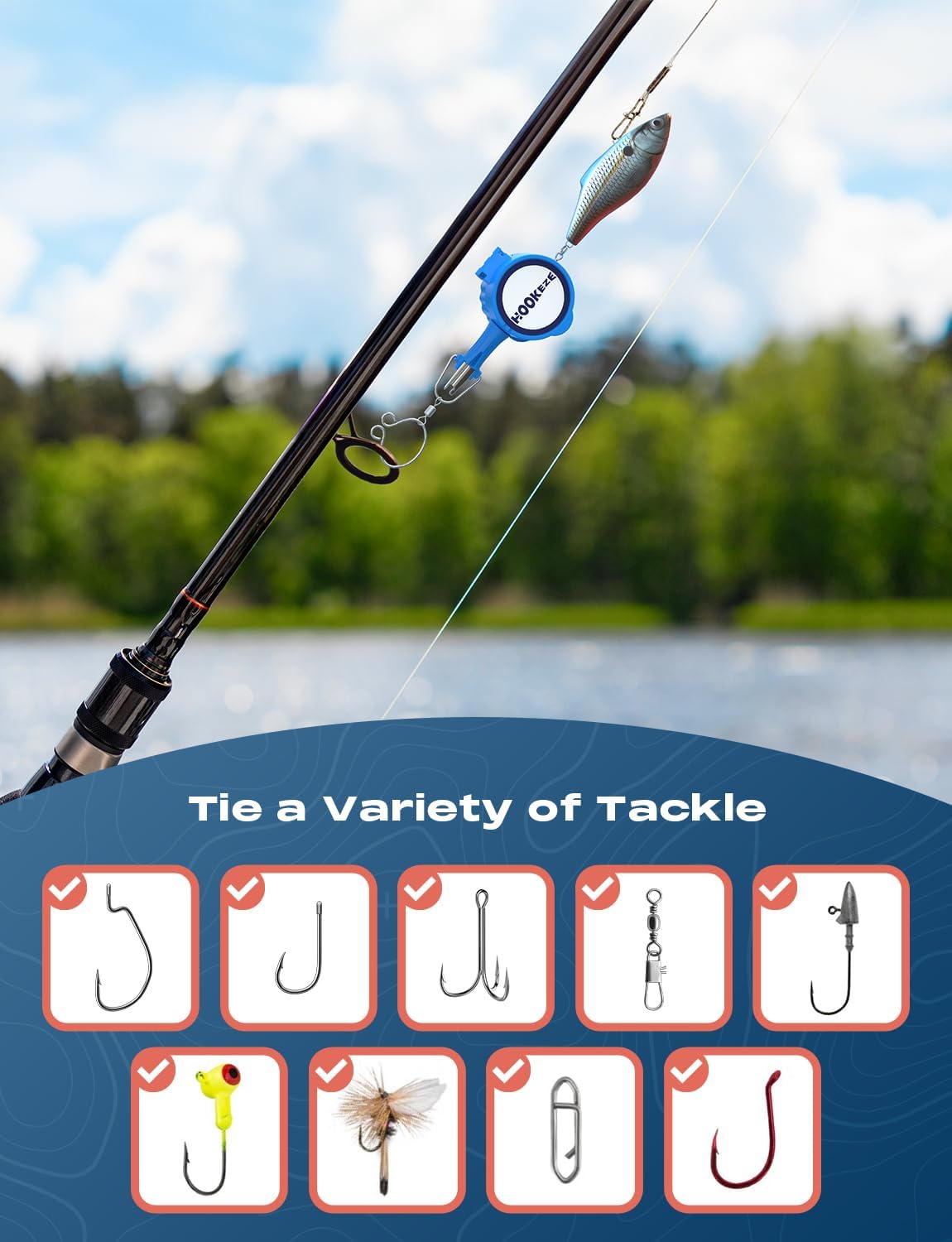 HookEze Fishing Knot Treble Hook Tying Tool | Pack of 2