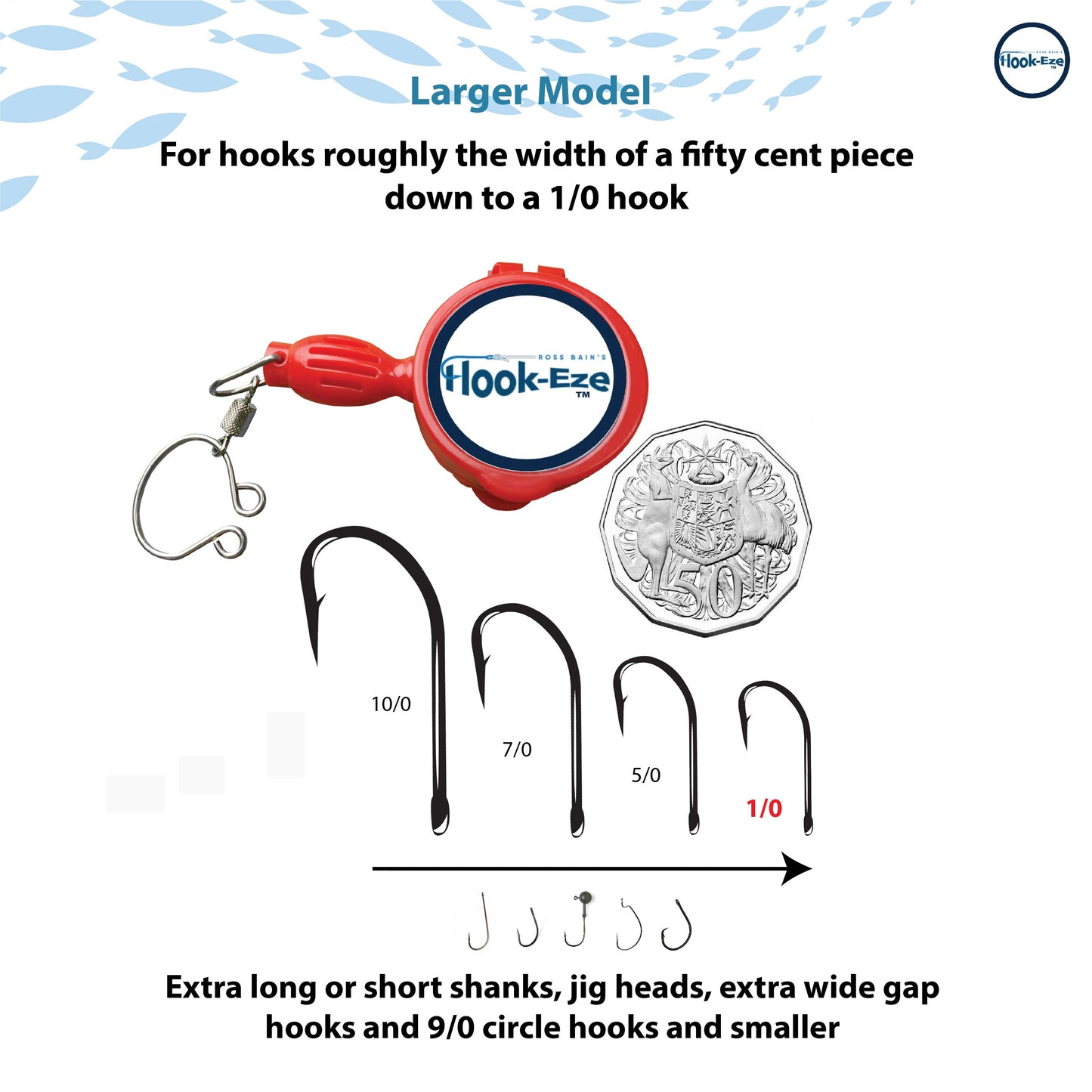 Hook-Eze 3x Large Knot Tying Tool Cover 6 Fishing Rods